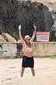 charlie gillespie owen patrick joyner get in shirtless workout at the beach 33