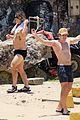 charlie gillespie owen patrick joyner get in shirtless workout at the beach 56