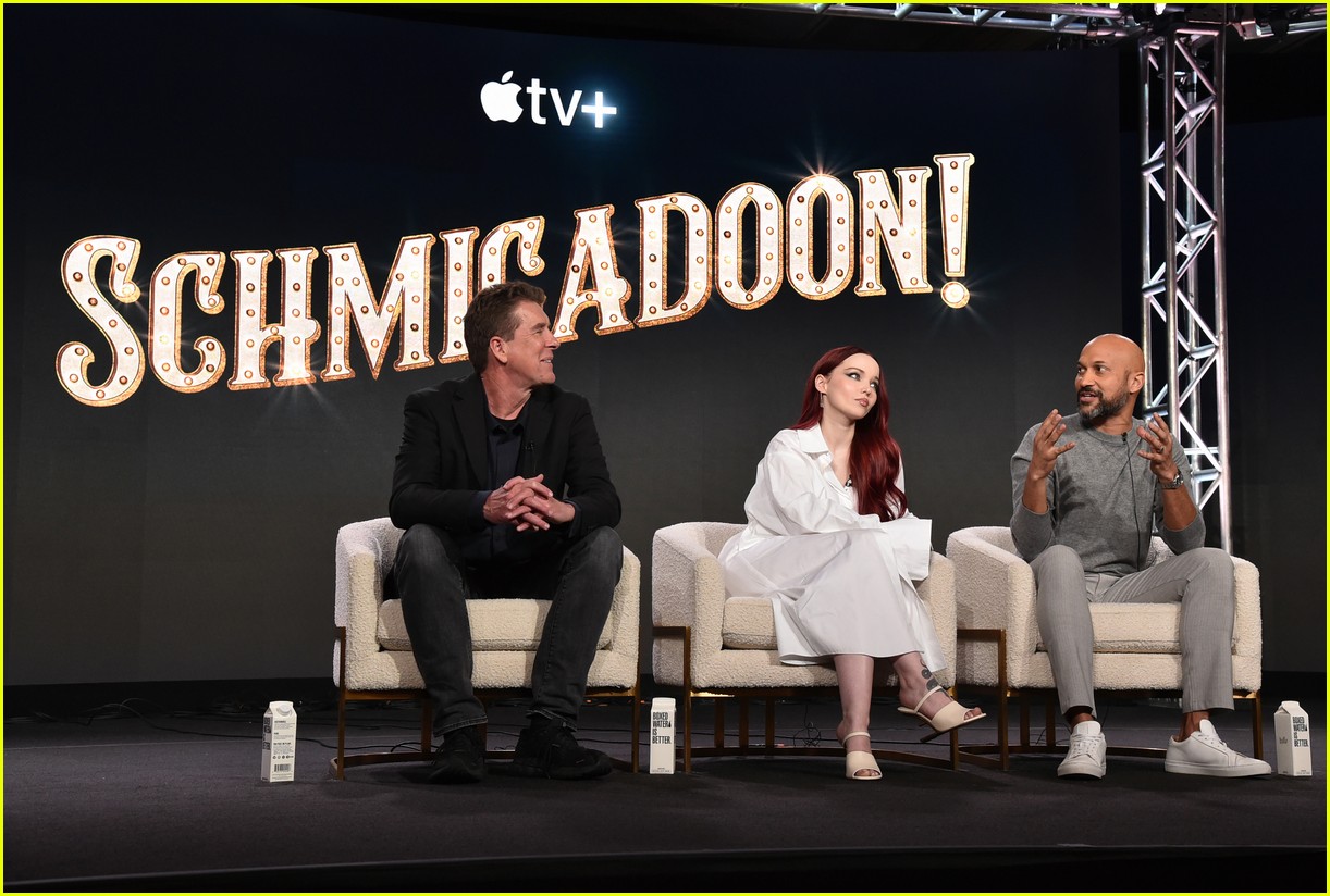 dove cameron shows off red hair at schmigadoon tca event 02