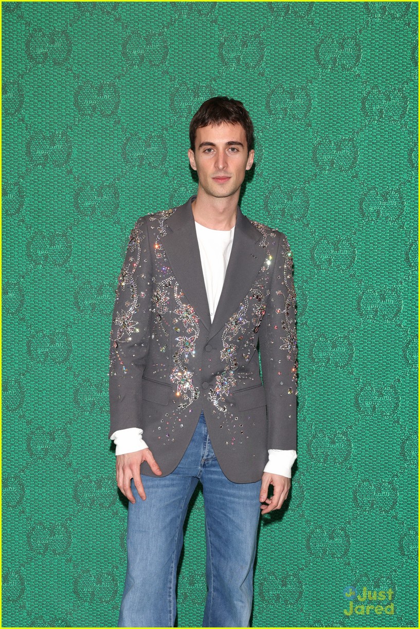 percy hynes white attends gucci milan show after golden globes 12