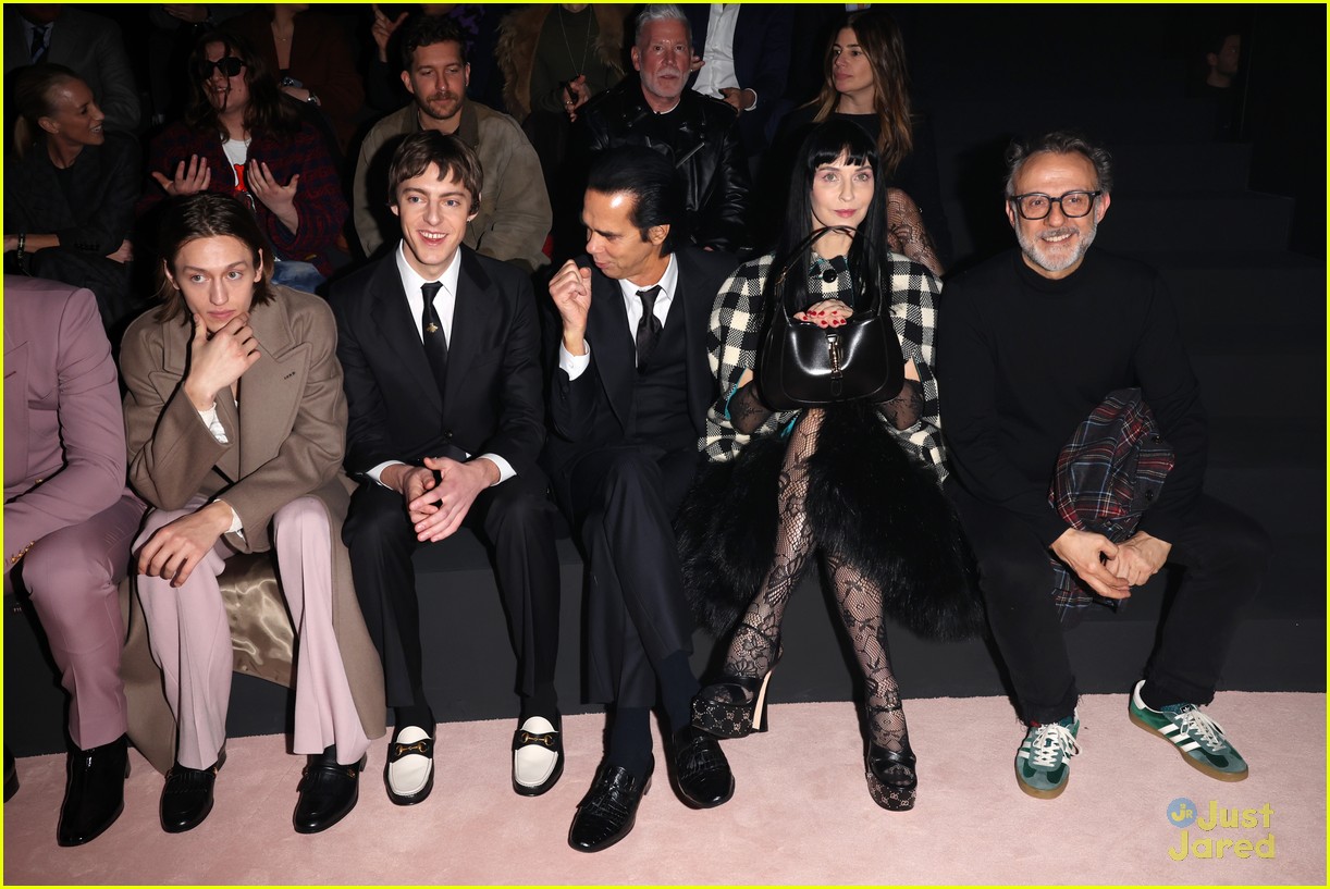 percy hynes white attends gucci milan show after golden globes 15