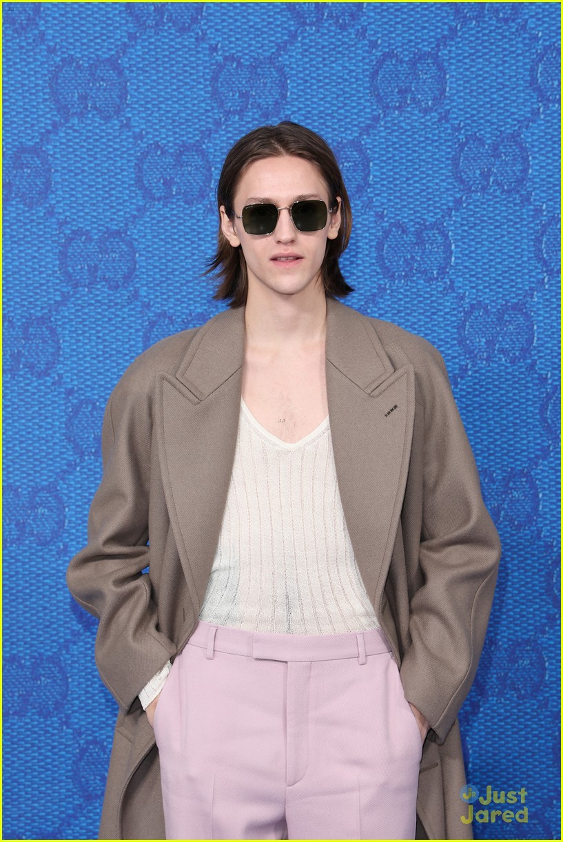 percy hynes white attends gucci milan show after golden globes 17