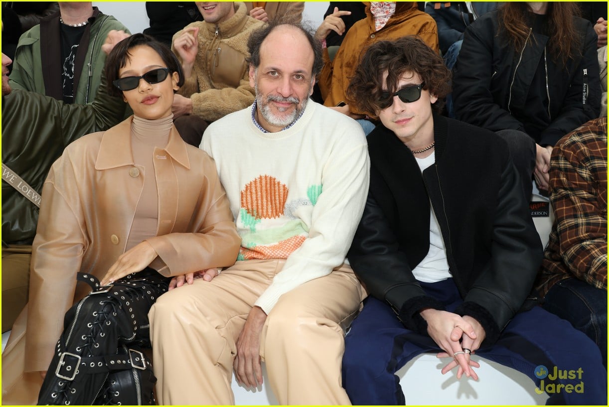 timothee chalamet kit connor omar rudberg step out for loewe fashion show 13