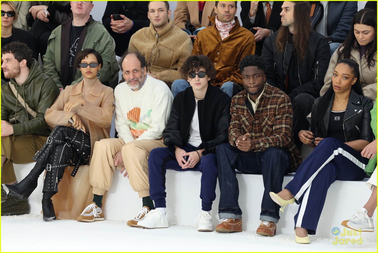 timothee chalamet kit connor omar rudberg step out for loewe fashion show 15