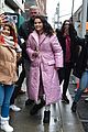 selena gomez pink jacket fans nyc set 13