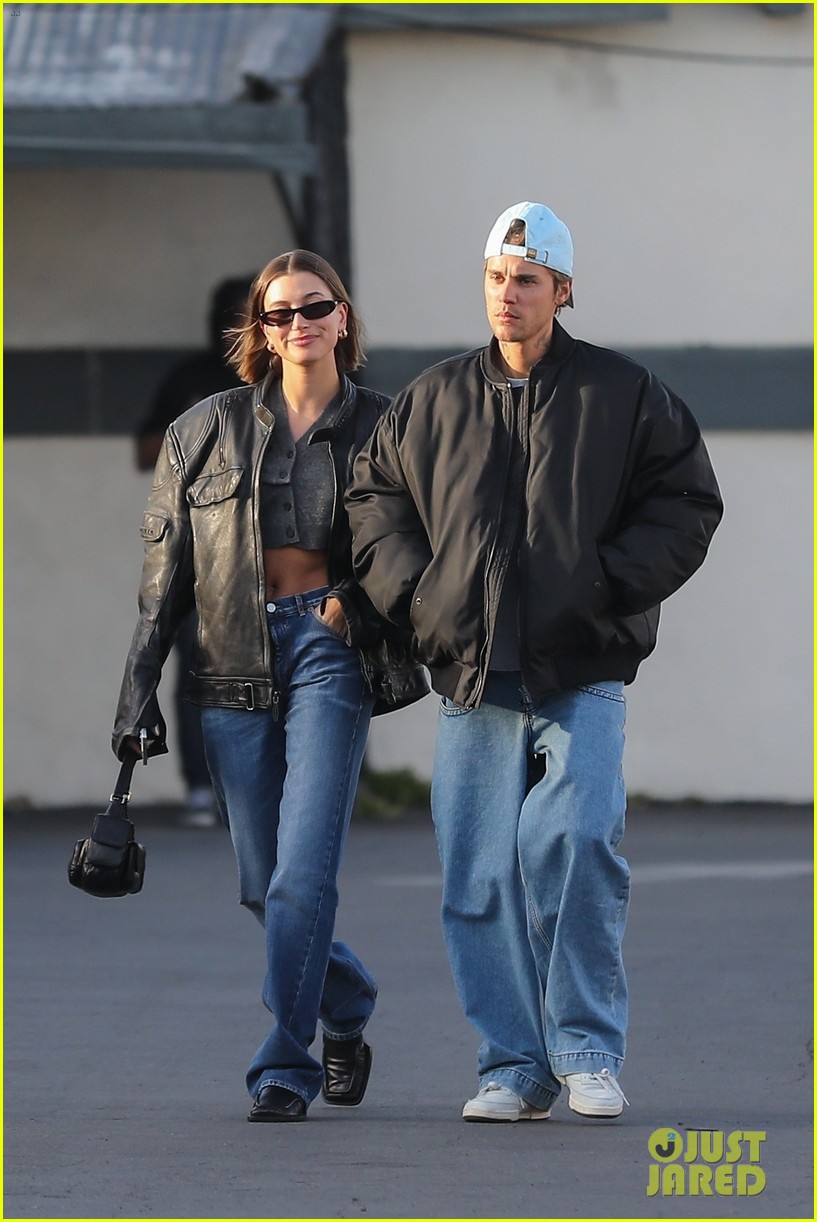 justin hailey bieber coordinating outfits lunch in la 58