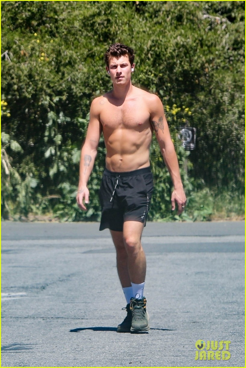 Shawn Mendes Shows Off His SuperToned SixPack During Shirtless Hike