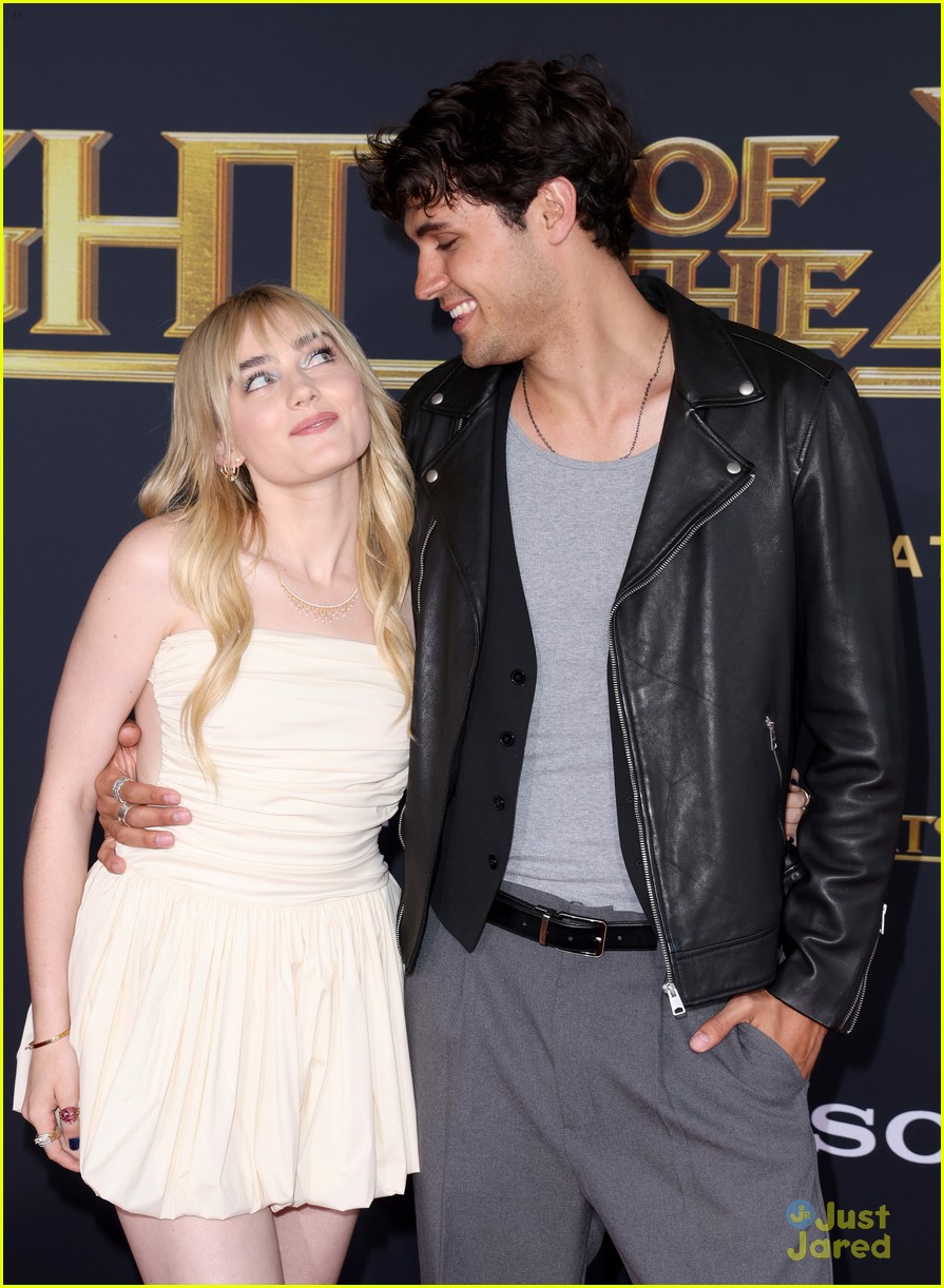 meg donnelly drake rodger attend knights of the zodiac premiere 03
