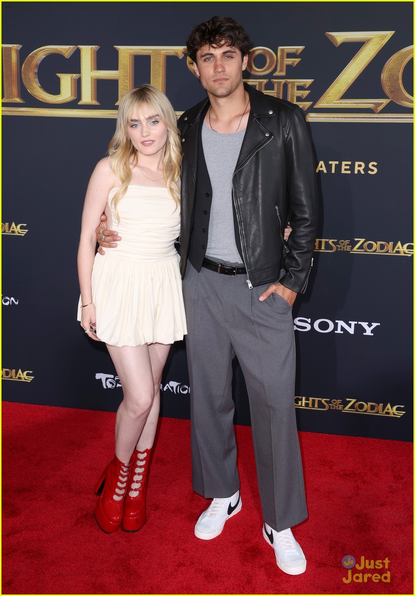 meg donnelly drake rodger attend knights of the zodiac premiere 12
