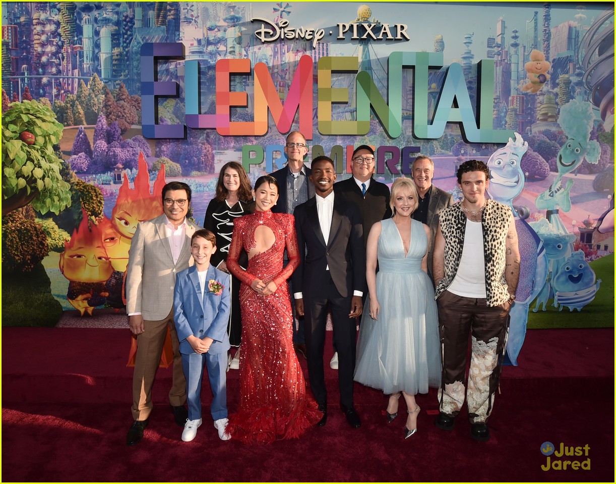 leah lewis mamoudou athie pose with their characters at elemental la premiere 22