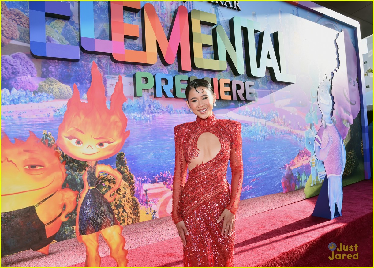 leah lewis mamoudou athie pose with their characters at elemental la premiere 29