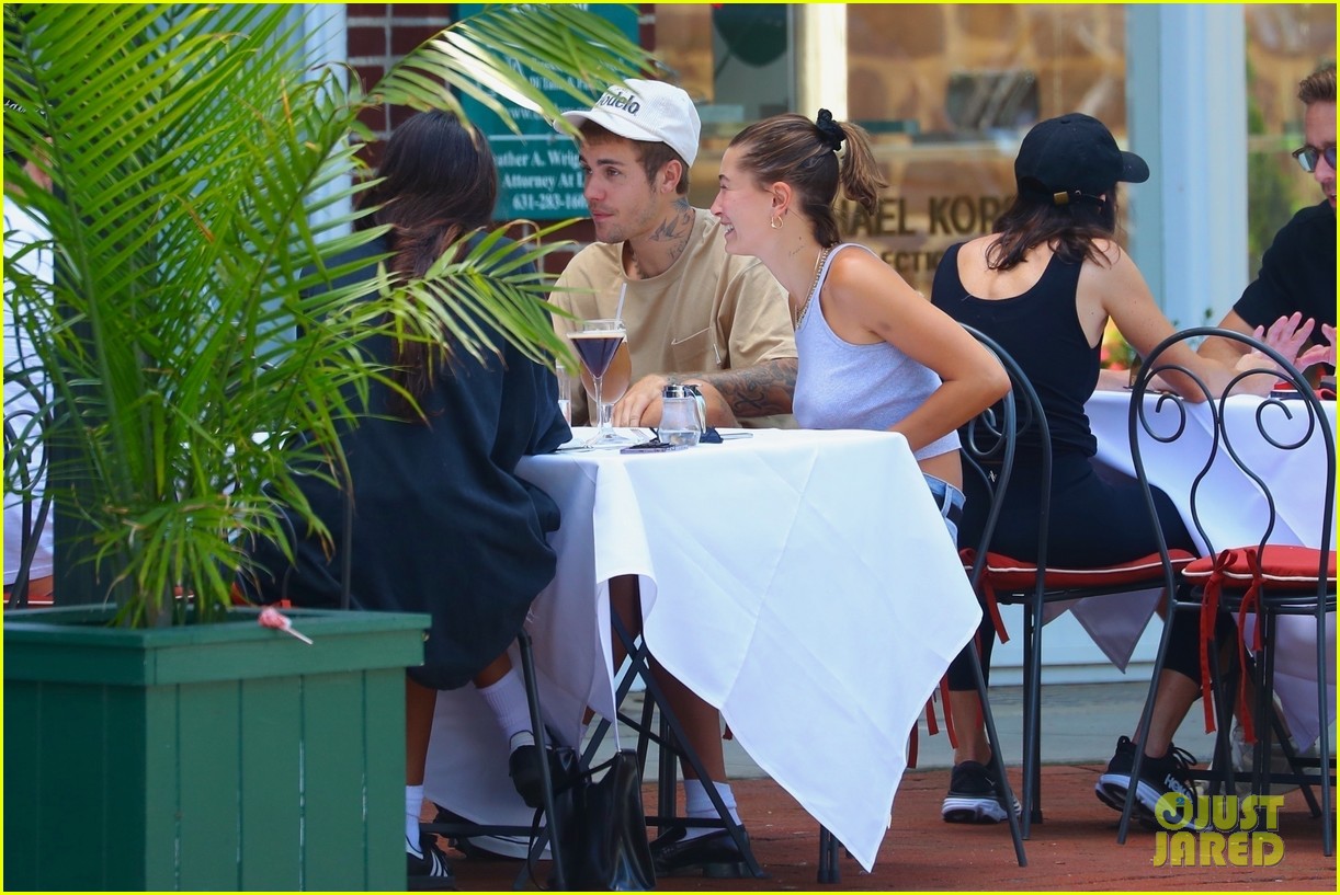 hailey bieber justin lunch in southampton 17