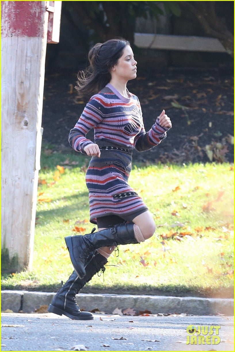 Jenna Ortega Films Running Scenes for 'Beetlejuice 2' in Boston Photo