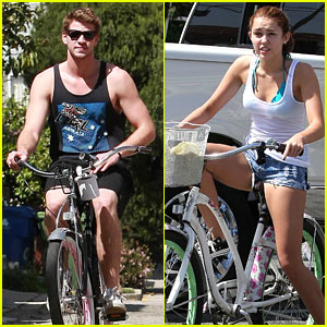 Miley Cyrus & Liam Hemsworth: Biking Buddies