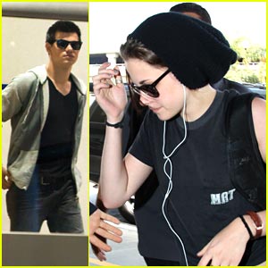 Kristen Stewart & Taylor Lautner: Lift Off from LAX