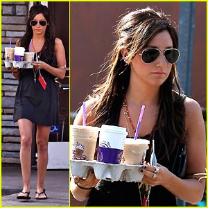 Ashley Tisdale is a Coffee Carrier