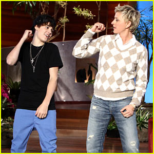 Justin Bieber Fist Pumps with Ellen DeGeneres