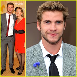 Liam Hemsworth: Melbourne Cup with Mom Leonie!