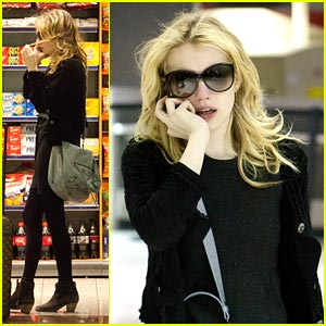 Emma Roberts Stops Off for Snacks