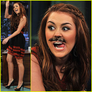 Miley Cyrus: Mustache for Jimmy Fallon!