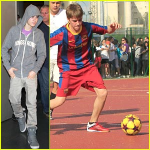 Justin Bieber: Soccer in Spain!