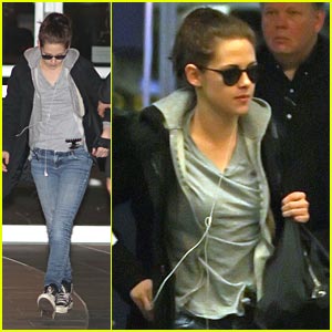 Kristen Stewart & Her Luggage Head For Los Angeles