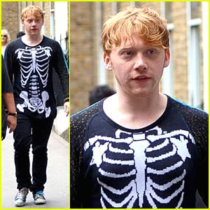 Rupert Grint: Skeleton Sweater in London