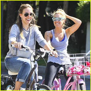Ashley Tisdale & Haylie Duff Bike Around The Block