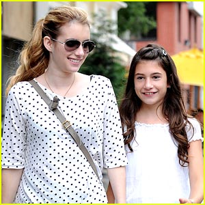 Emma Roberts Strolls with Sister Grace