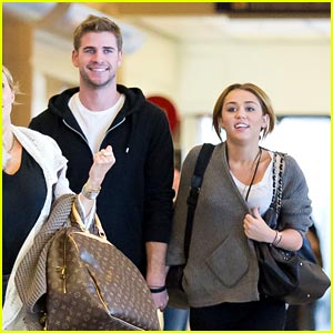 Miley Cyrus Runs Through LAX with Liam Hemsworth