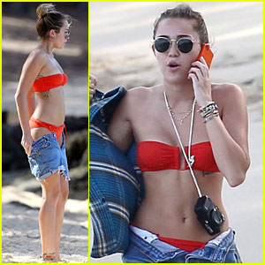 Miley Cyrus: Teeny Red Bikini!
