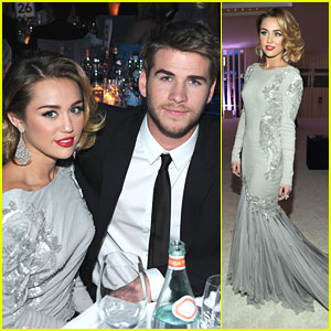 Miley Cyrus & Liam Hemsworth: Elton John AIDS Oscar Party Pair