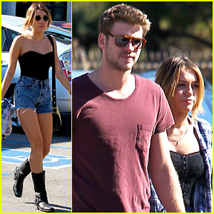 Miley Cyrus & Liam Hemsworth: Studio City Sweeties!