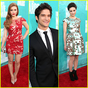 Holland Roden: MTV Movie Awards 2012 with Crystal Reed & Tyler Posey