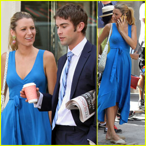 Blake Lively: 'Gossip Girl' Set with Chace Crawford!