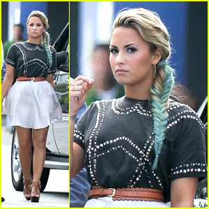Demi Lovato: Blue Braid in Miami