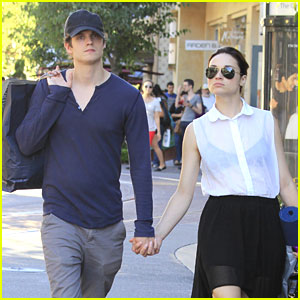 Crystal Reed & Daniel Sharman: Holding Hands at The Grove