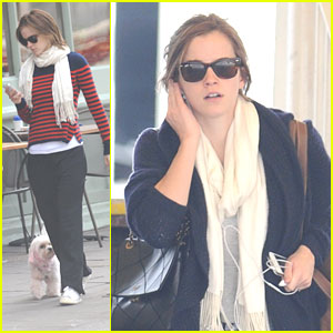Emma Watson Walks Darcy, The Pink Dog