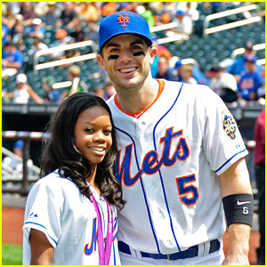 Gabby Douglas Throws Pitch at Mets Game