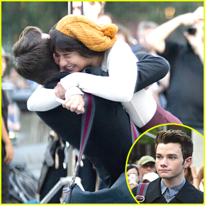 Lea Michele: 'Glee' Hug for Chris Colfer