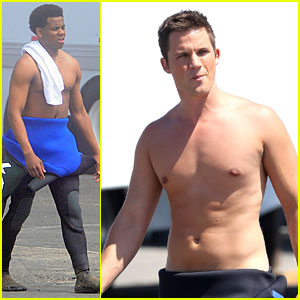 Matt Lanter & Tristan Wilds: Shirtless On The Beach For '90210'