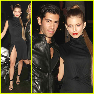 AnnaLynne McCord: High Slit Dress at Lloyd Klein Spring Collection Preview