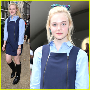 Elle Fanning: Front Row at TopShop Unique for London Fashion Week