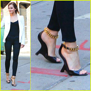 Emma Watson: Ankle Chain Heels at Letterman