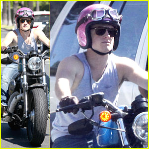 Josh Hutcherson: Pink Helmet Hunk