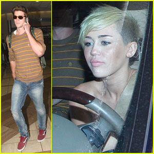 Miley Cyrus Picks Up Liam Hemsworth From LAX