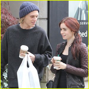 Lily Collins & Jamie Campbell Bower: Saturday Starbucks Stop
