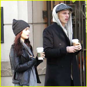 Lily Collins & Jamie Campbell Bower: Coffee Couple