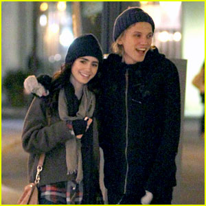 Lily Collins & Jamie Campbell Bower: Froyo Treat in Toronto