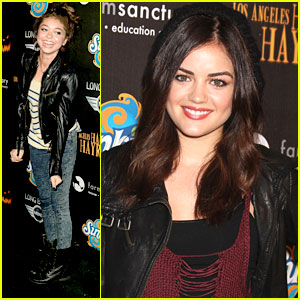 Lucy Hale & Sarah Hyland: Haunted Hayride in Hollywood